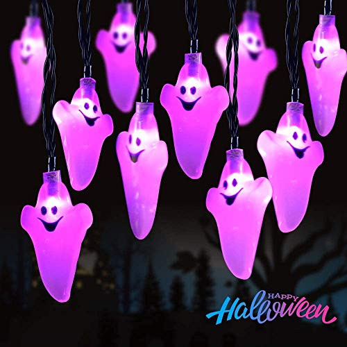 Halloween Ghost String Lights 11.5Ft 20 LED Fairy Lights Halloween Decoration Lights Battery Halloween Lights with 8 Modes Twinkle Lights for Indoor Outdoor Party Holiday Christmas Decoration