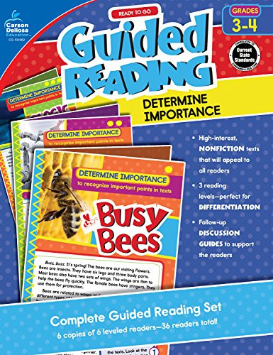 Carson-Dellosa Ready to Go Guided Reading: Determine Importance Resource Book, Grades 3-4
