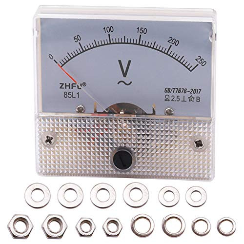 Tnisesm AC 0-250V Pointer Voltmeter 2.5 Accuracy Panel Voltage Volt Analog Gauge Meter 85L1-250V