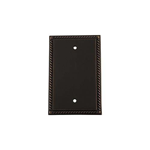 Nostalgic Warehouse 719685 Rope Switch Plate with Blank Cover, Timeless Bronze