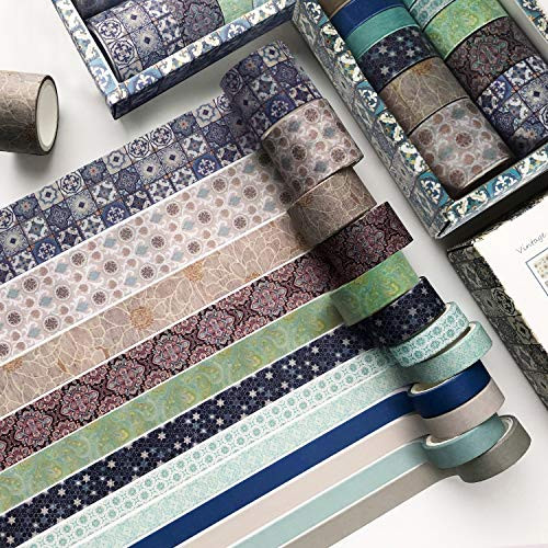12 Rolls Washi Masking Tapes Set Japanese Decorative Writable Vintage Washi Masking Tape for DIY Crafts Arts Scrapbooking Bullet Journal Planners Gift 12 Rolls Washi Masking Tapes Set Japanese Decorative Writable Vintage Washi Masking Tape for DIY Crafts Arts Scrapbooking Bullet Journal Planners Gift