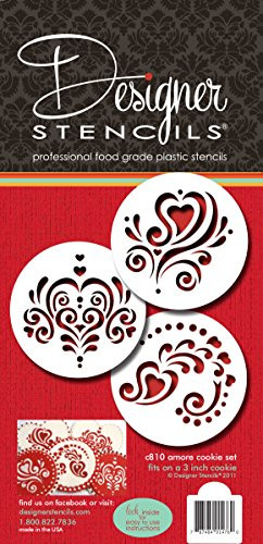 Designer Stencils Amore Cookie Stencil Set Beige-Semi-Transparent