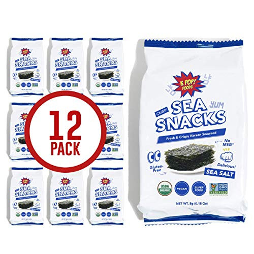KPOP Sea Snacks - Premium Seaweed Snacks 5 grams Lightly Salted Roasted Seaweed - Korean Snacks Vegan Snacks Certified Organic Verified Non-GMO Gluten Free Snacks from KPOP Foods -12 Pack- KPOP Sea Snacks - Premium Seaweed Snacks 5 grams Lightly Salted Roasted Seaweed - Korean Snacks Vegan Snacks Certified Organic Verified Non-GMO Gluten Free Snacks from KPOP Foods -12 Pack-