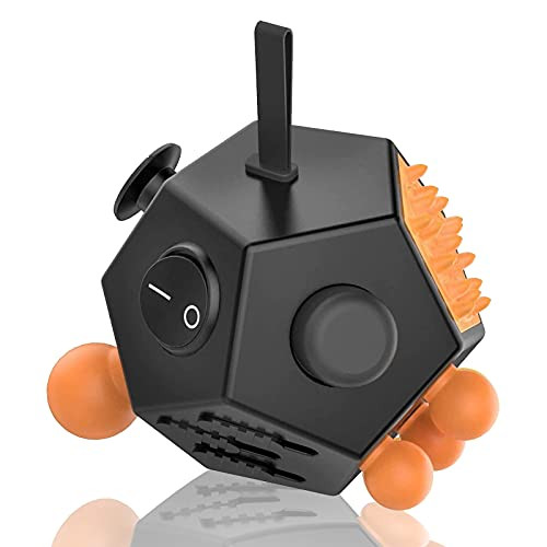 YollalleN 12 Sided Fidget Cube Fidget Dodecagon Sensory Fidget Toys Cube Relieves Stress and Anxiety Fidget Toys for Kids and Adults with ADHD ADD OCD Autism -Black plusOrange- YollalleN 12 Sided Fidget Cube Fidget Dodecagon Sensory Fidget Toys Cube Relieves Stress and Anxiety Fidget Toys for Kids and Adults with ADHD ADD OCD Autism -Black plusOrange-