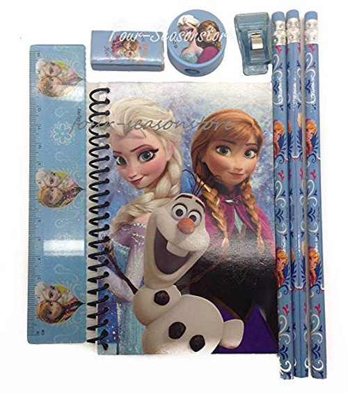 Disney Frozen Queen Elsa and Princess Anna Stationary Kit with Drawstring- Baby Blue