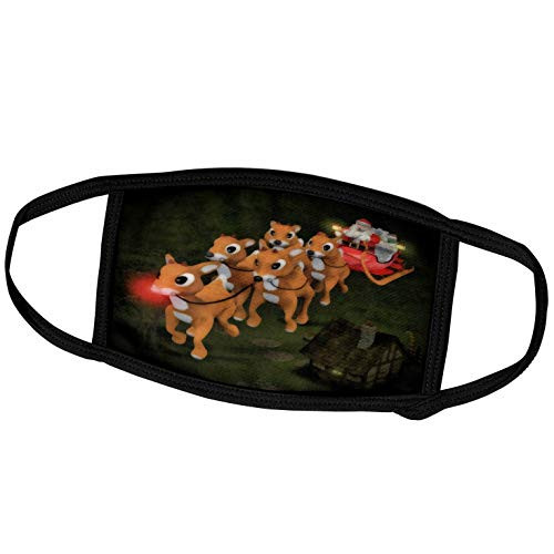 3dRose Face Mask Large Santa Claus and Reindeer with Rudolph