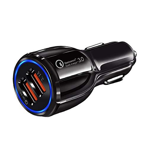 YESBAY USB Car Charger Universal QC 3.0 Dual USB Port 3.4A Fast Charge Car Auto Adapter Charger Socket Black
