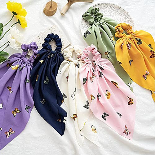 Scrunchies for Hair Ties Scarf 6 Pcs Hair Scarf Scrunchies Chiffon Scrunchies for Hair Ties Scarf Butterfly Scarves Chiffon Hair Bands Ponytail Holder Scrunchy Ties 2 in 1 Hair Accessories for Women Girls Scrunchies for Hair Ties Scarf 6 Pcs Hair Scarf Scrunchies Chiffon Scrunchies for Hair Ties Scarf Butterfly Scarves Chiffon Hair Bands Ponytail Holder Scrunchy Ties 2 in 1 Hair Accessories for Women Girls