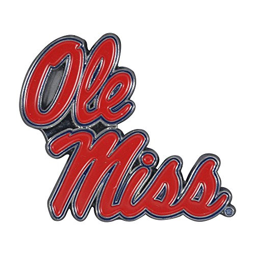 FANMATS University of Mississippi -Ole Miss- Metal 3D Color Emblem 3"x3.2"
