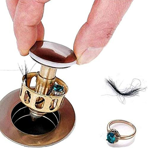 GTHT 4pcs Universal Wash Basin Bounce Drain Filter Sink Drain Vanity Stopper Bathroom Accessories Bathtub Plug Trap Hair Catcher FaucetDrain filter