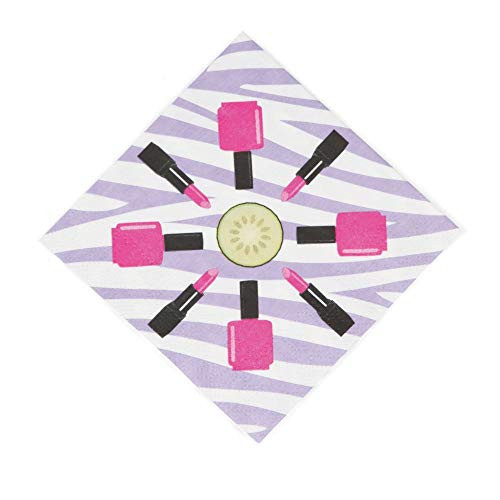Fun Express - Spa Beverage Napkins for Birthday - Party Supplies - Print Tableware - Print Napkins - Birthday - 16 Pieces