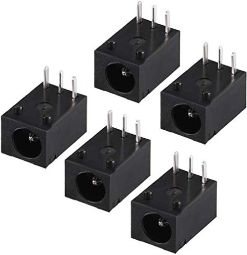 Fielect 10Pcs Female DC Power Connector Socket Jack Plug PCB Mount Connector Audio Video Jack Connector Black