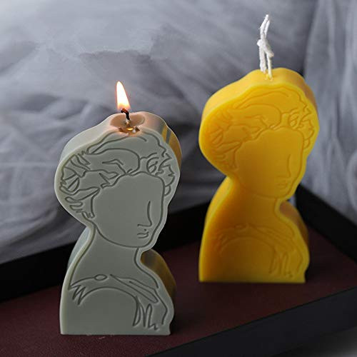 Houchu Silicone Candle Mold 3D Silicone Portrait Mold Aromatherapy Candle Plaster DIY Candle Making Molds Household Cake Moulds Soap Molds