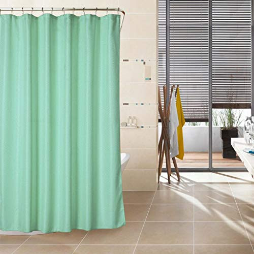 Duck River Textiles - Joanne Mosaic Weave Mildew Resistant Fabric Shower Curtain Liner For Bathroom Waterproof | Water Repellent & Antibacterial - Assorted Colors - (70 X 70 Inch - Spa Green)