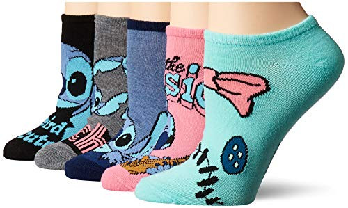 Disney Women's Lilo and Stitch 5 Pack No Show Black Assorted Fits Sock Size 9-11 Fits Shoe Size 4-10.5 Disney Women's Lilo and Stitch 5 Pack No Show Black Assorted Fits Sock Size 9-11 Fits Shoe Size 4-10.5