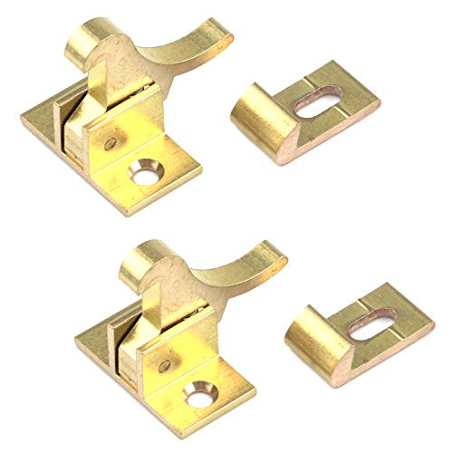Semetall Barrel Bolts Latch 2 Pack Door Security Slide Latch Lock Small Bird Shape Pure Brass Sliding Bolt Lock Spring Barrel Slide Bolt Latches with Mounting Screws for Gate Door Window-1.1"x0.59"-