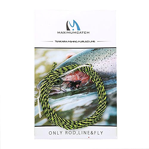 M MAXIMUMCATCH Maxcatch Tapered Tenkara Line Braided Furled Line- 12-13 ft in Gold Orange or Green -Yellow and Black 11ft-