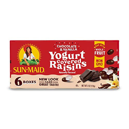 Sun-Maid Dark Chocolate  and  Vanilla Yogurt Raisins 1-Ounce -6 Count-