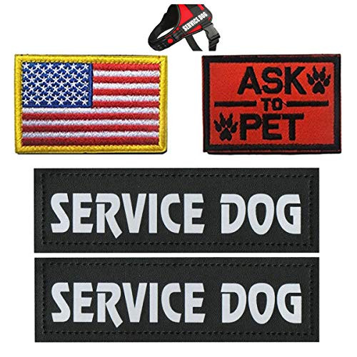 Homiego Military Morale Service Dog Patch for Pet Tactical K9 Service Harness Vest Pack of 4 -1-