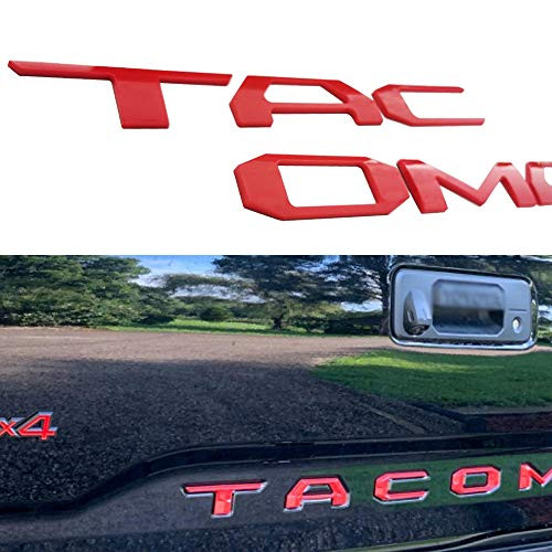 3D Raised Tailgate Insert Letters Fit for Taco 2016-2021 with Adhesive Tailgate Decals Letters Tailgate Emblems Inserts Letters -Red-