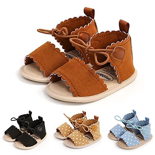 Infant Baby Girls Boys Sandals Soft Sole Toddler First Walker Crib Summer Beach Shoes Brown 11CM