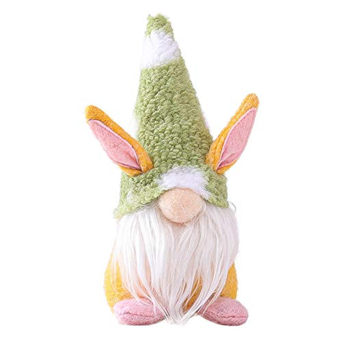 Decoration CraftsEaster Mini Plush Bunny SetBunny Plush Dwarf Kids Toys Easter Decorations Gnome Faceless Doll Home Decoration-Green-