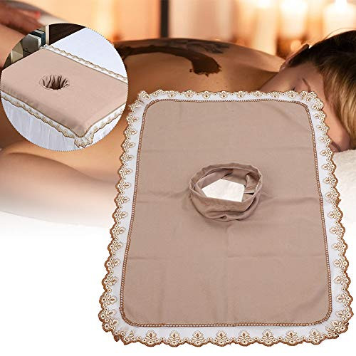 Spa Massage Table Head Cover Sheet Massage Bed Coverlet with Hole Massage Couch Sheet Sheet SPA Treatment Bed Cover for Beauty Salon Spa Elastic Cord Edge-Brown-