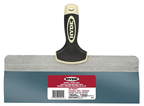 Hyde Tools 09244 14-Inch Pro Project Taping Knife with Extruded Back, Blue Steel