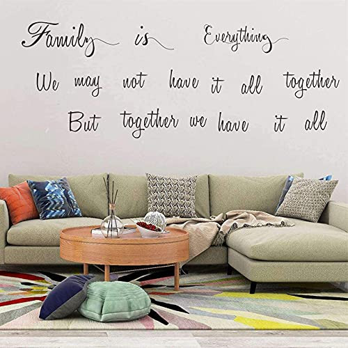 Family is Everything Wall Decals Family Quotes Inspirational Lettering Wall Stickers Vinyl Decal for Bedroom Living Room Wall Decor Kitchen Decals for Wall Family Wall Art
