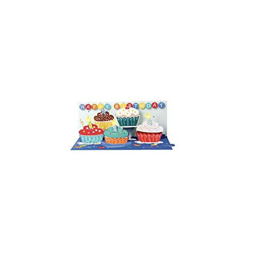 Up With Paper Pop-Up Panoramics Light-Up Greeting Card - Cupcakes and Candles