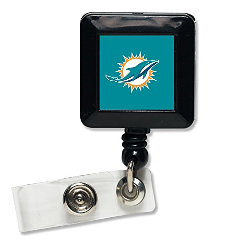 WinCraft NFL Miami Dolphins Retractable Badge Holder Black