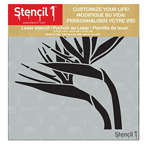 Stencil1 Bird of Paradise Stencil - Premium Quality Reusable Stencils for Painting - Create DIY Bird of Paradise Crafts and Decor - Decor on Walls Fabric  and  Furniture Recyclable Art Craft -5.75 x 6-