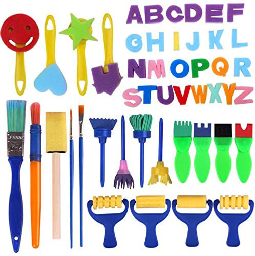 47pcs Kids Painting Sponges Sponge Painting Brushes Early Learning Kids Toddlers Paint Brushes Sponge Stamps Foam Art Craft Drawing Tools 47pcs Kids Painting Sponges Sponge Painting Brushes Early Learning Kids Toddlers Paint Brushes Sponge Stamps Foam Art Craft Drawing Tools