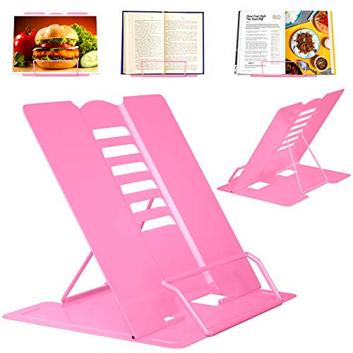 Desk Book Stand DRLIFE Metal Reading Book Stands Adjustable Cookbook Documents Holder Portable Sturdy Bookstands for Recipes Textbooks and Tablet Music Books Pink Desk Book Stand DRLIFE Metal Reading Book Stands Adjustable Cookbook Documents Holder Portable Sturdy Bookstands for Recipes Textbooks and Tablet Music Books Pink