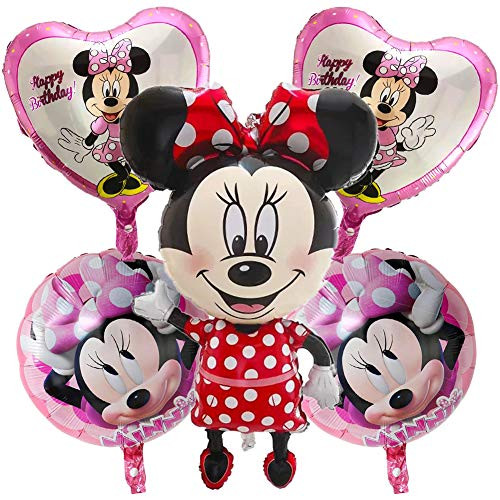 LOVSONG 5 PCS - Birthday Party Balloons - Large Size Minnie Mouse Character Foil Balloon - Adult and Kids Party Theme Decorations LOVSONG 5 PCS - Birthday Party Balloons - Large Size Minnie Mouse Character Foil Balloon - Adult and Kids Party Theme Decorations