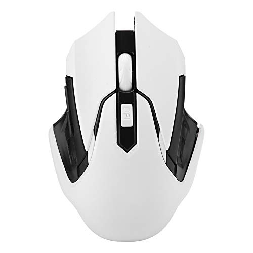 Cuifati Optical 2.4G Wireless Mousehigh Sensitivity 1200DPI No Delay 2.4G Wireless MouseErgonomic Design Wireless Gaming Mouse Comfortable Grasp Long Work Time Rechargeable Gaming Mouse Mice-White-