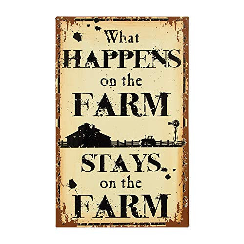 OHIO WHOLESALE, INC. What Happens On The Farm Stays On The Farm Decorative 10" x 16" Tin Sign OHIO WHOLESALE, INC. What Happens On The Farm Stays On The Farm Decorative 10" x 16" Tin Sign