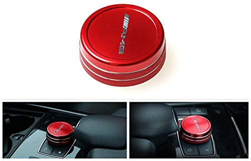 JDDIGI Red Metal Center Console Multimedia Control Button Knob Trims Cover for Mercedes Benz A B E GLK GLA CLA GLE ML GL Class
