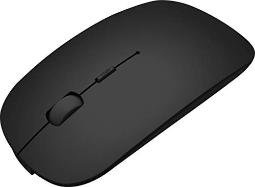 Wireless Mouse Computer Bluetooth Mouse Silent PC Mause Rechargeable Ergonomic Mouse 2.4Ghz USB Optical Mice for Laptop PC G139 -Black-