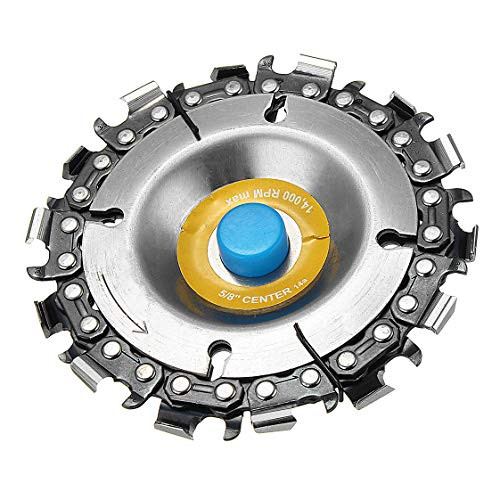 4 Inch Grinder Chain Saw Disc Wood Carving Disc 14 Tooth 5-8 Inch Arbor For 100-115 Angle Grinder
