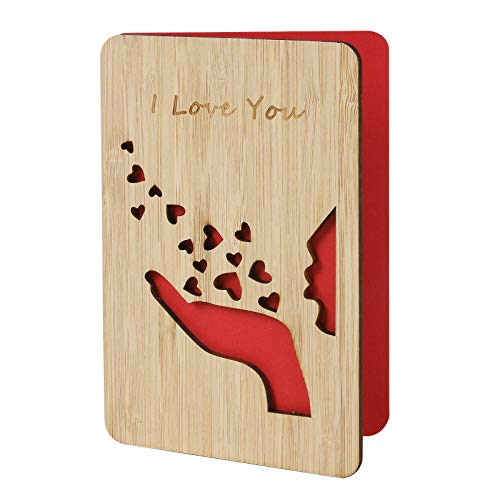 Mothers Day Cards for Mum"I Love You" Bamboo Greeting Card for Mother's DayCards for Mothers BirthdayMothers Day Gifts for Best Mom