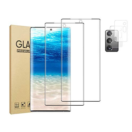 -2 plus2- for Samsung Galaxy Note 20 5G -6.7"- Screen Protector Tempered Glass  plus Camera Lens Protector -Support Fingerprint Unlock- -Bubble Free- -Anti-Fingerprint- HD Clear Glass Film Galaxy Note 20 5G
