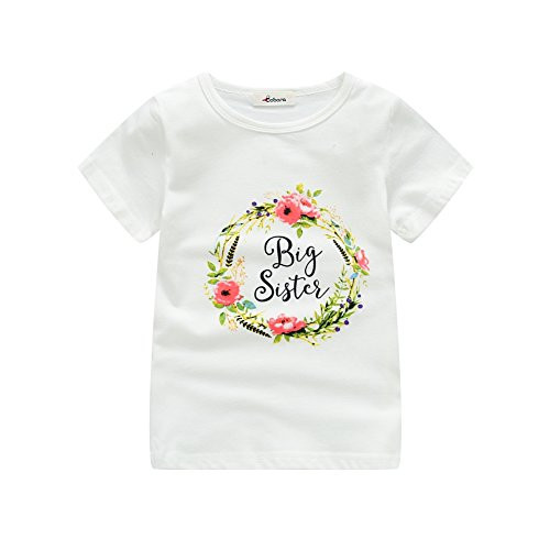 Newborn Baby Girl Little Sister Floral Romper Top Big Sister T- Shirt Sister Flowers Matching Outfits 0-7Years