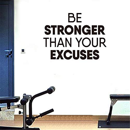 Summerjokes Funny Inspiring Be Stronger Than Your Excuses Wall Decal Inspirational Wall Decal Motivational Office Decor Inspired Motivated Positive Wall Art Vinyl Gym Sticker School Classroom Decor