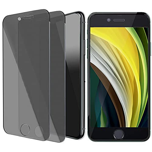 Unov Privacy Screen Protector -2 Pack- Compatible with iPhone SE-2020- iPhone 8 iPhone 7 Screen Protector Anti Spy Tempered Glass HD Anti Scratch Bubble Free 4.7 inch