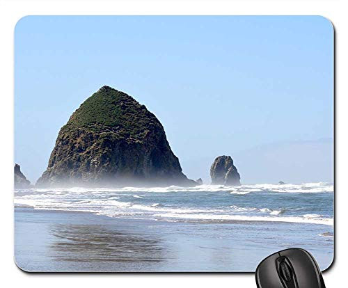 Mouse Pad - Oregon Cannon Beach Beach Chairs Haystack Rock 1