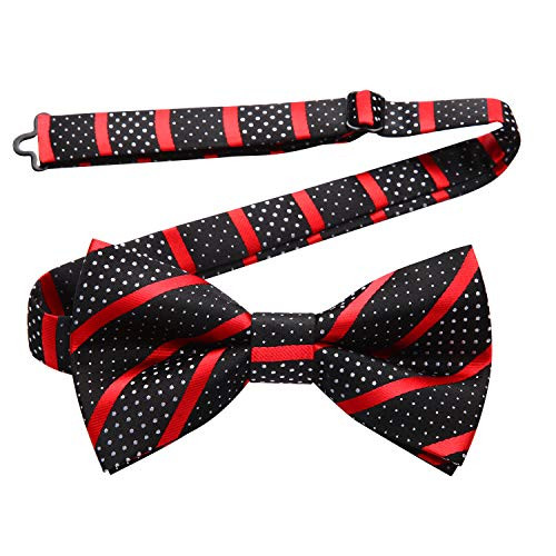 Mens Pre-tied Bow Tie Stripe Formal Tuxedo Bowties Adjustable Bow Ties for Men  and  Boys
