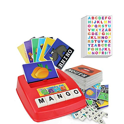 BalaBOPEN Word Matching Letter Game Flash Cards Matching Sight Words AlphabetEducational Learning Alphabet Recognition Spelling Reading Memory Game with 10Pcs Alphabet Stickers