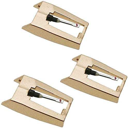 Record Player Needle Upgraded Golden Needle with Dimond Stylus Replacement for Turntable Vinyl Record Player lp Phonograph-Pack of 3-