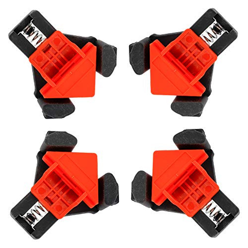 Patioer Corner Clamps 4Pcs Adjustable 90 Degree Right Angle Clamp Corner Fixing Clip Woodworking Clamp Tools for Carpenter Photo Framing Welding Drilling Making Cabinets